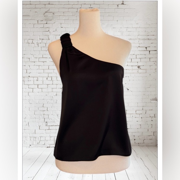 NWT Know One Cares One-Shoulder Satin Tank in Black Size S - Picture 6 of 13